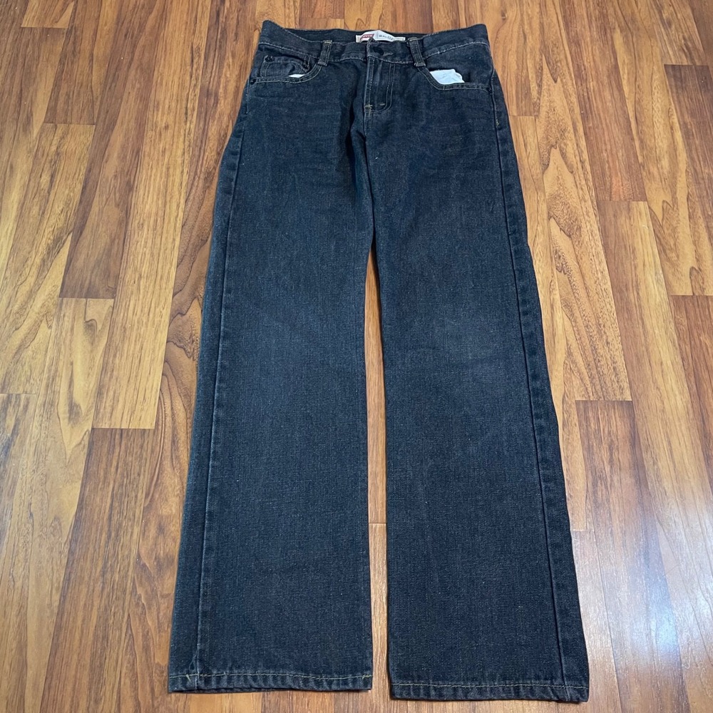 Levis 514 Slim Straight Boys Jeans Size 12 Reg W26 L26 2024 Wash Black Denim